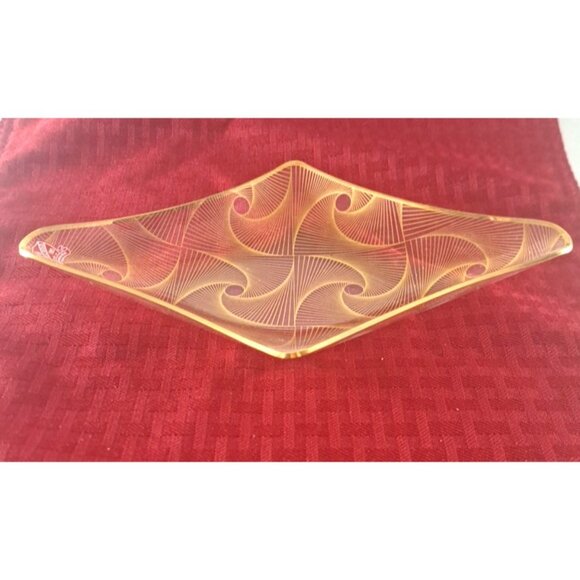 Swirl Candy Trinket Dish 22 C Gold Paint Denmark Mid Century Modern Minimalist - Picture 4 of 6